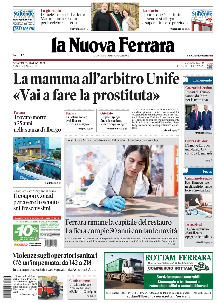 Prima-pagina-nuova ferrara-oggi-edizione-del-2025-03-13